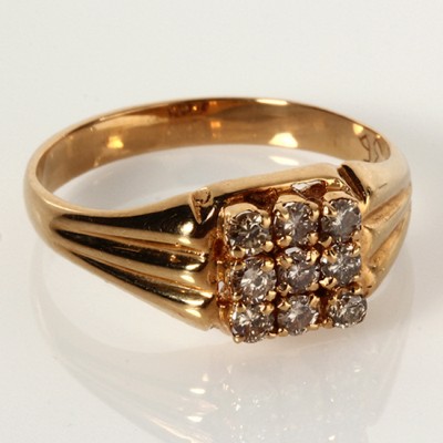Gold Gents Ring With Diamonds